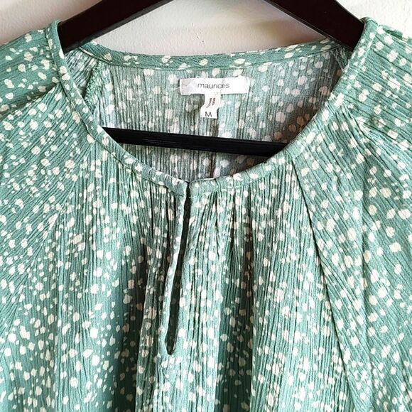 Leopard Dot 3/4 Sleeve Size Medium Maurices Peasant Top‎ - Picture 8 of 12